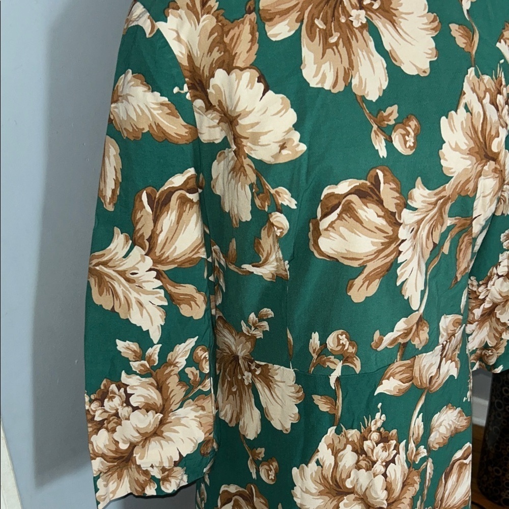 Maeve By Anthropologie Green and Tan Floral Tunic - Picture 4 of 11